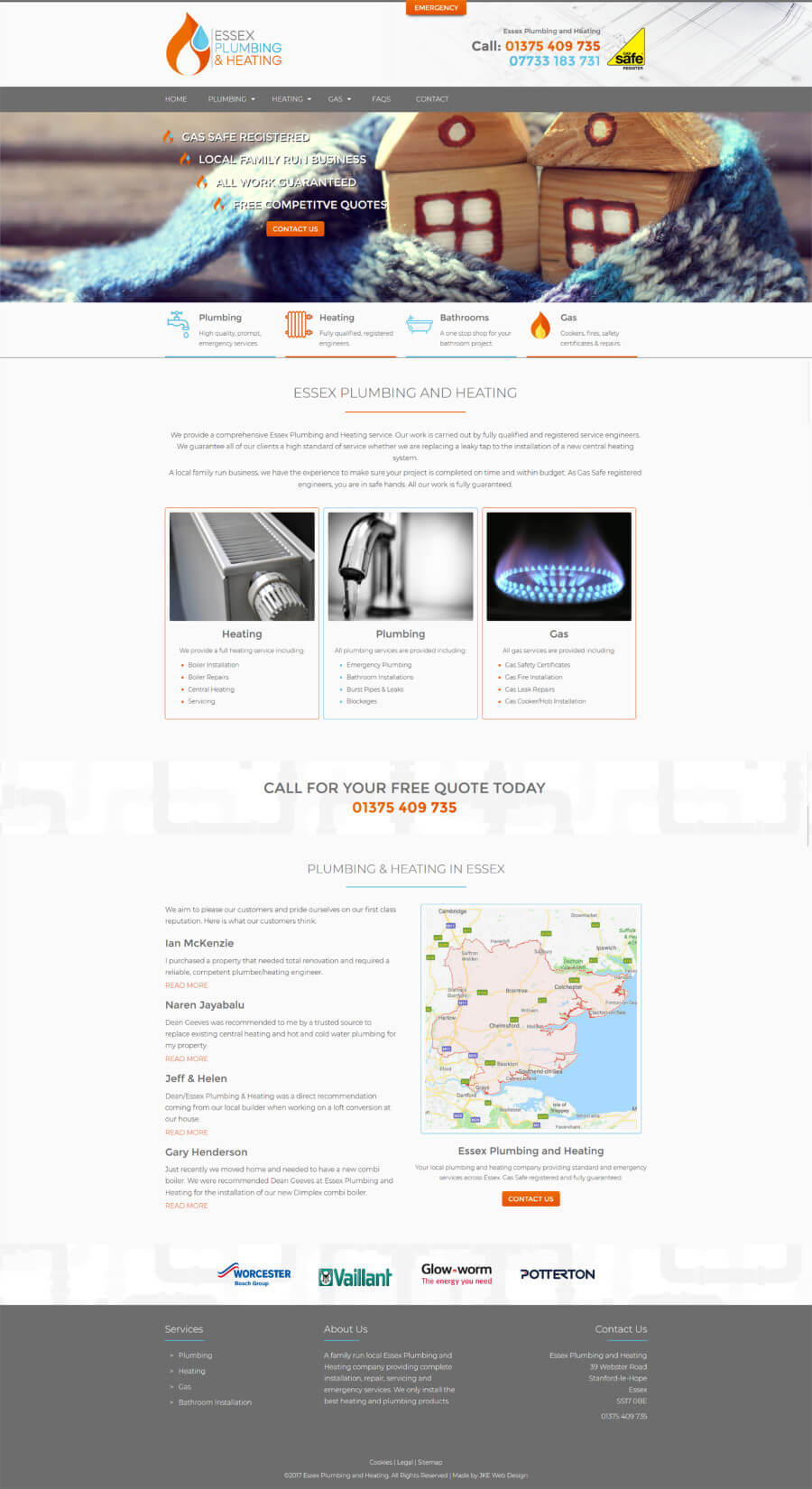 Essex Plumbing & Heating website