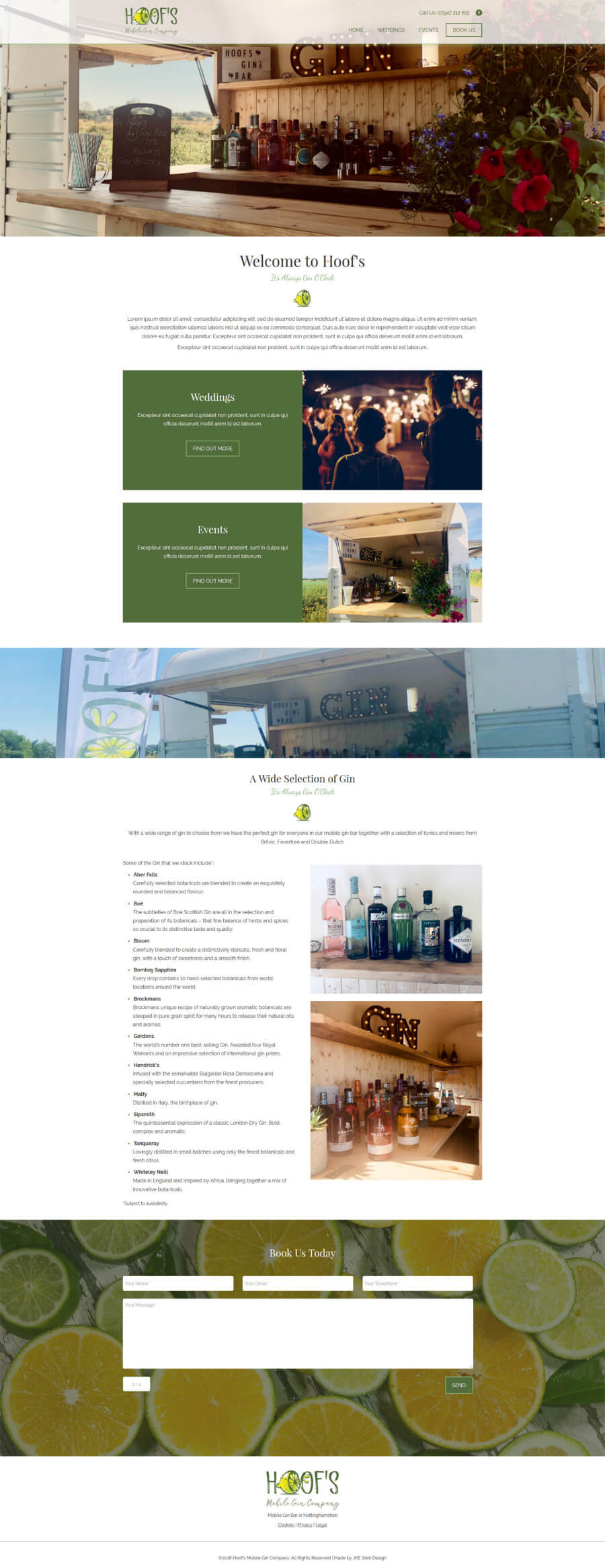 Hoof's Mobile Gin Company website