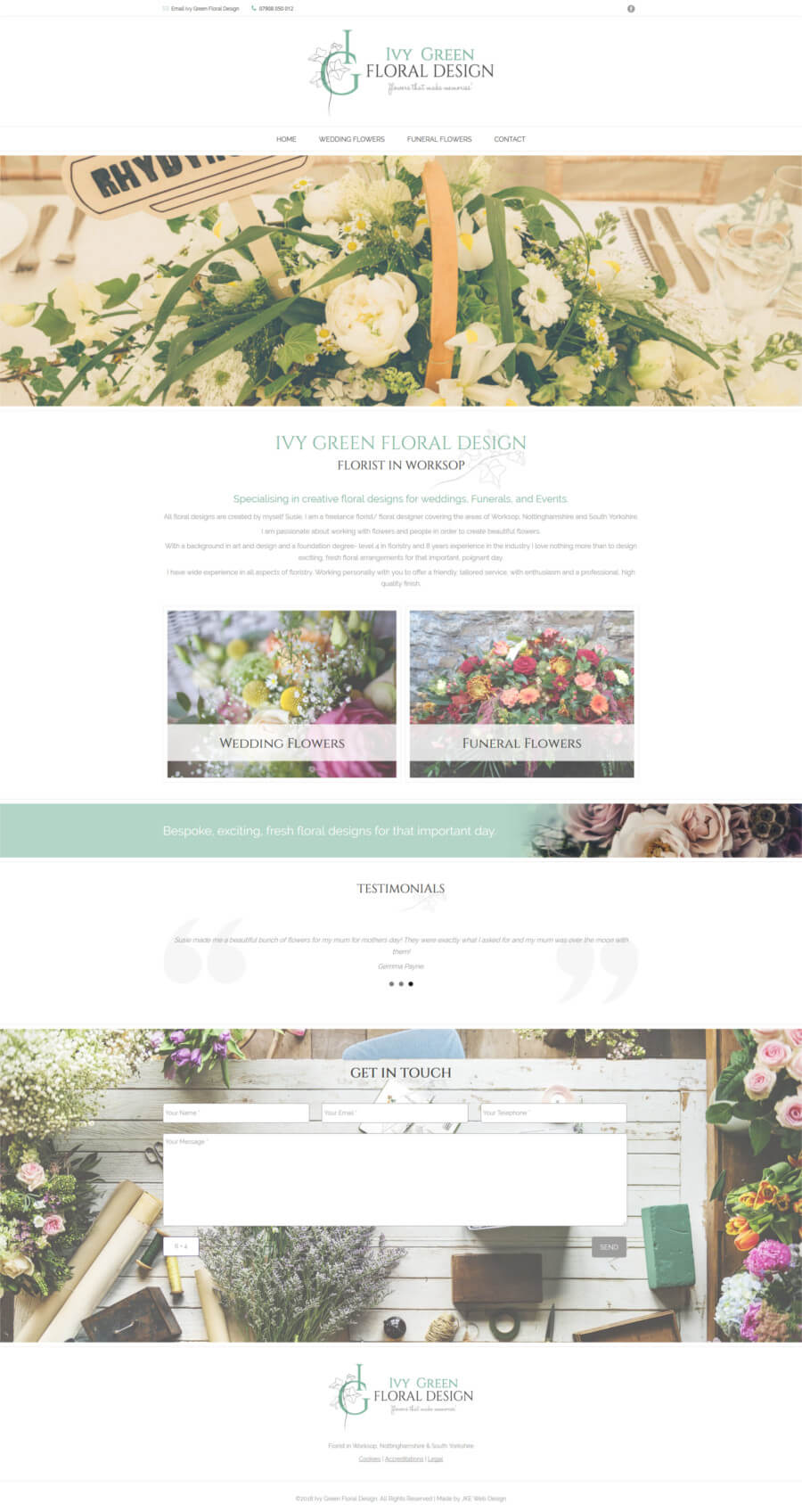 Ivy Green Floral Design website